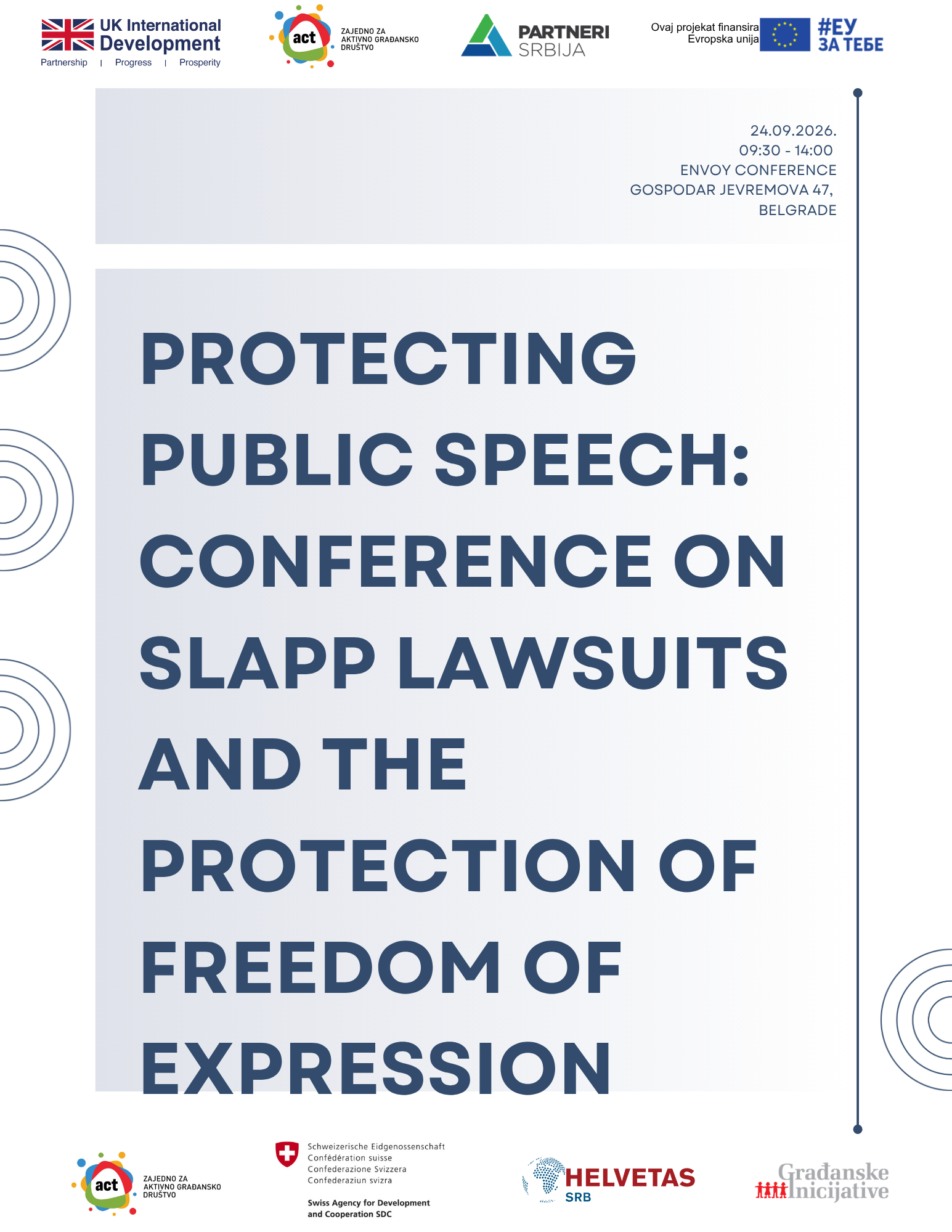 Protecting Public Speech: Conference on SLAPP Lawsuits and the Protection of Freedom of Expression
